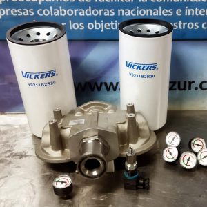 CABEZAL FILTRO DOBLE VICKERS CON ELEMENTOS DE FILTROS SPIN ON  E INDICADORES DE SATURACION